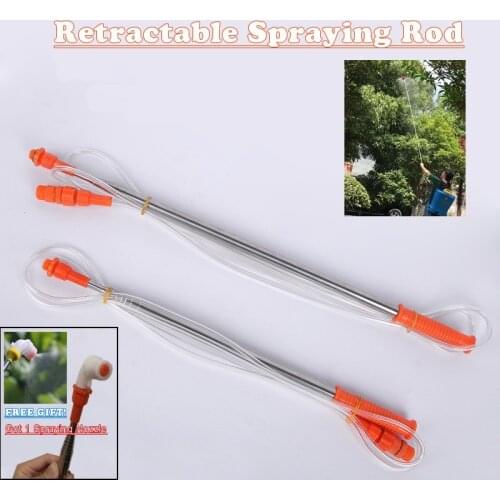 Multifunctional stainless steel telescopic long handle water gun suitable for garden lawn agriculture forestry spray tool