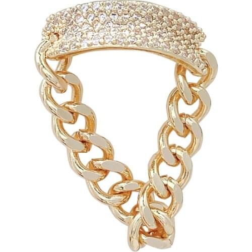 INS Trendy TikTok Same Style Unique Design Zircon Ring Female 2021 New Trendy Chain Temperament Index Finger Ring