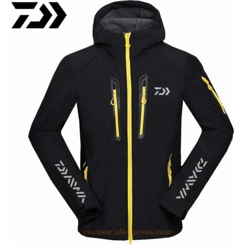 2021 Daiwa Autumn Winter Outdoor Men Fishing Waterproof Soft Shell Jacket Quick Dry Fleece Thermal Climbing Coat Hiking Jacket