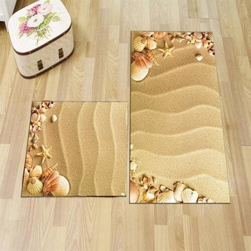 Soft Bath Mat,Beach and Seashell 1 Pattern Matte, Washable,Silky Textured Absorbent Mat anti-Slip Floor Luxury Matt, Made In Turkey