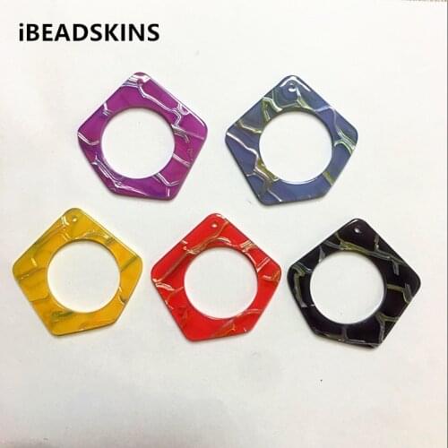 New arrival! 37x35mm 100pcs/lot acrylic stripe irregular-shape charms for earrings accessories earring/Jewelry DIY making