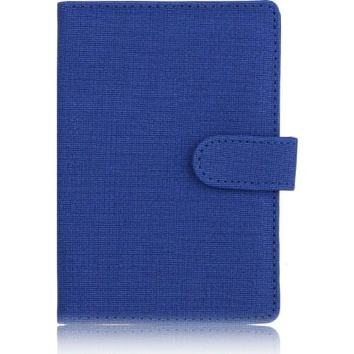 TRASSORY Slim Fabric Pattern Leather Passport Cover Holder Travel Lugguge Case with Button for Men Women