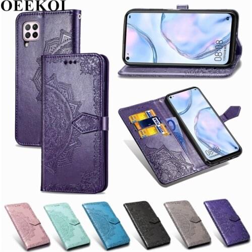 OEEKOL Datura Flower Flip Cover Leather Wallet Case for Huawei Nova 6 SE