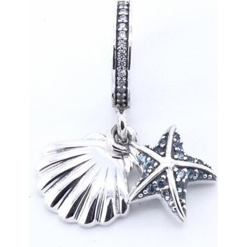 Tropical Starfish & Sea Shell Charms for Bracelets & Bangles DIY Jewelry Summer 925 Sterling Silver Charms for Jewelry Making