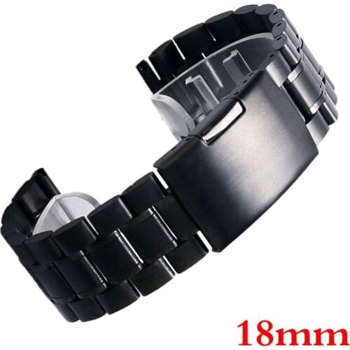 18mm Stainless Steel Mesh Watch Band Strap Fold over clasp with one push button With Safety Men Women Replacement GD011118