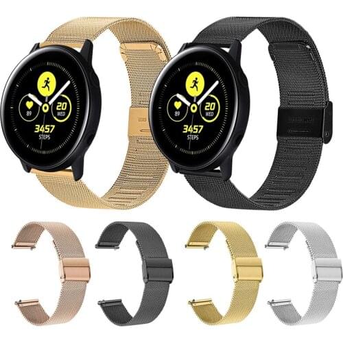 20/22mm Milanese strap For Samsung Galaxy watch Active 2 /46mm/42mm /Gear S3 Frontier replacement for Huawei GT/2/2e band