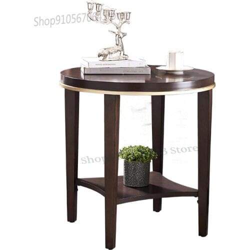 American Light Luxury Sofa Side Table Corner Table Modern Minimalist Coffee Table Double Round Tea Table Living Room Side Table