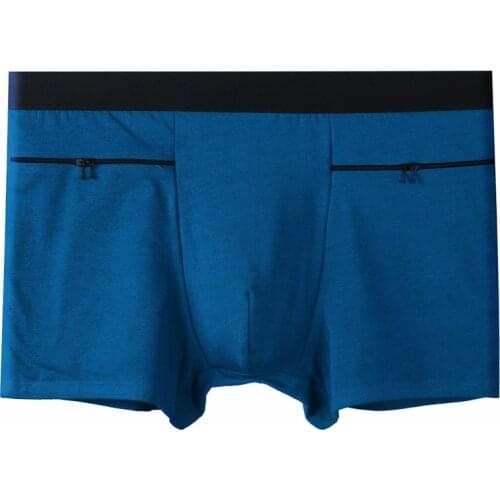 European Size Sexy Mens Underwear With Zipper Pockets Plus Size Panties Cotton Boxer Shorts Underpants Calzoncillo Slip Hombres