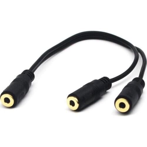 Stereo Breakout 3.5mm Female 1/8" TRS-F To Dual 3.5mm Female Cable 1/8" TS-F 3.5SP F-2*3.5SP F 0.25m