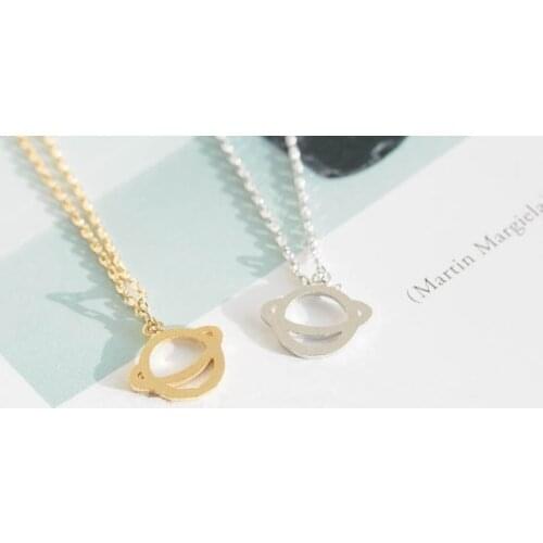 Trendy classic cartoon planet design pendant necklace lovely globe necklace for women and men