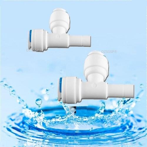 T Shape 3 Way RO Water 1/4" 3/8"OD Hose Coupling 1/4" 3/8" Pipe Reverse Osmosis Aquarium System Plastic Quick Fitting Connector