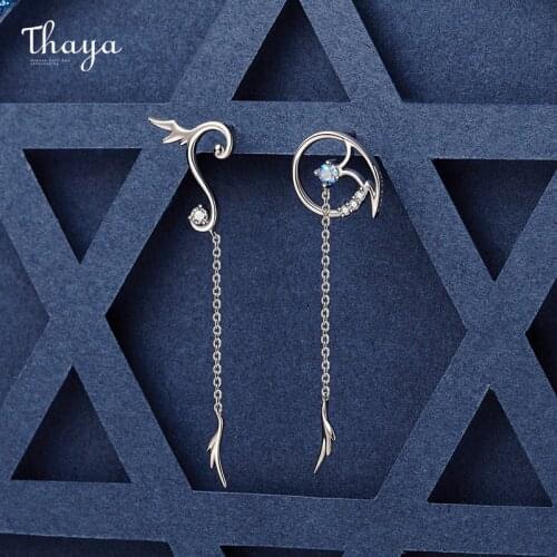 Thaya Original Design Magic Series Silver Plated 18K Gold Earrings Zircon Earring Stud For Women Ladies Girl Fine Jewelry Gift