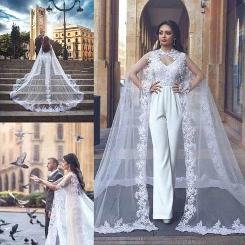 Women Veil Cape Tulle Lace Applique 3M Elegant Wedding Capes Bridal Wraps Long Train Shawls Cloak