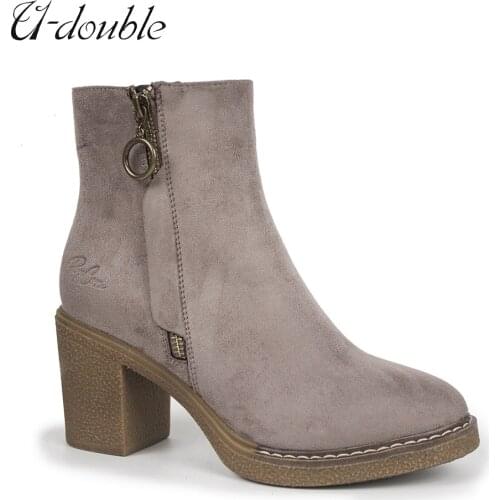 U-DOUBLE 2020 Women Boots Winter Snow Boots Female Casual Boots Platform Keep Warm Ankle Winter Boots With Thick Fur Botas Mujer