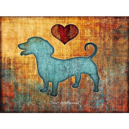 Animal Dog Dachshund Pre-Printed 11CT Cross-Stitch Set DIY Embroidery DMC Threads Handiwork Sewing Painting Knitting Mulina
