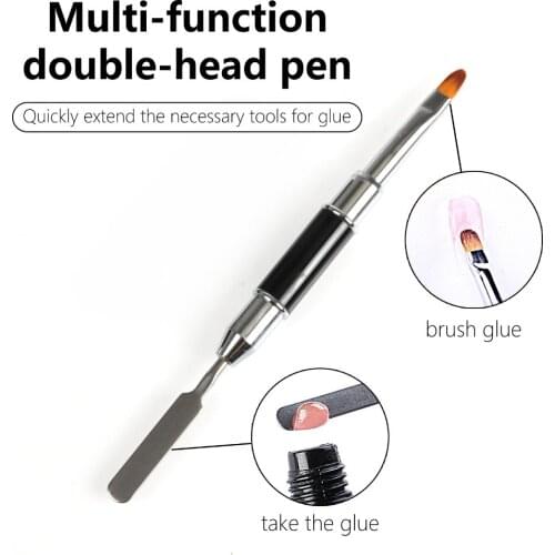 1pcs Nail Multi Double Head Pen Fast Extension Glue Phototherapy Pen Glue / Engraving / Embossing Pen Nail Tools