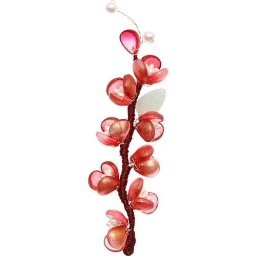 1 pcs Antique Flower Leaf Hair Clips Hanfu Bride Wedding Jewelry Handmade Hair Clip Accessory