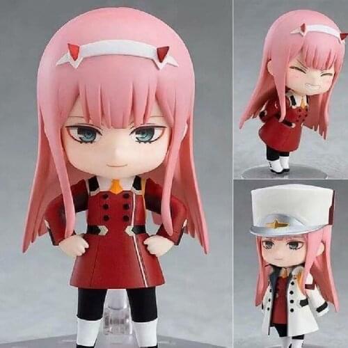 10cm Q Version Of In The Franxx Team Zero Used To Do Can Change The Face / Head Anime Pvc Collection Model Toys Girls Gift