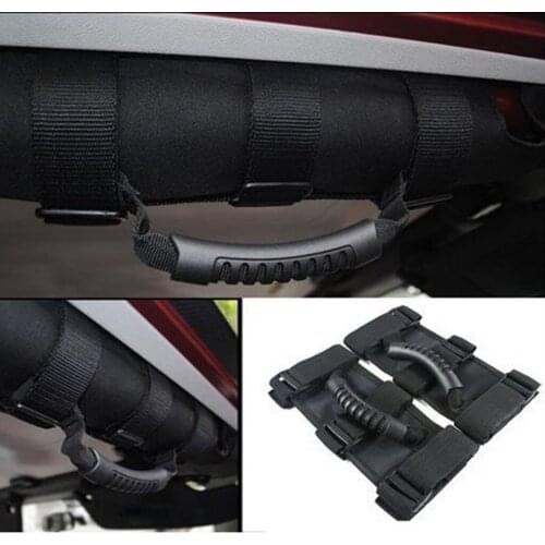 2 Pieces Black Roll Bar Grab Handle Unlimited Roll Bar Side Grab Handle For Jeep Wrangler YJ TJ LJ JK JL JLU Sport