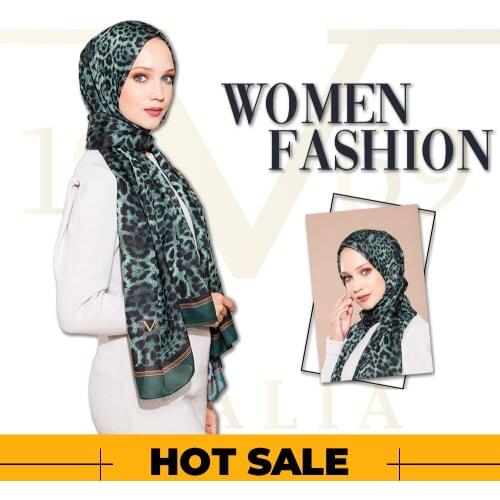 2020 Hot Sale Women 90x200 cm Dark Green Pavia Shawl Silky Scarf Muslim Hijab Wrap Female Neck Warm Headband Face Mask Lady