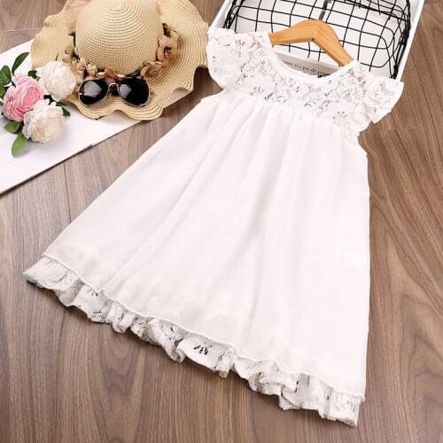 2021 Summer Flower Toddler Baby Girls Lace Dress Floral Party Wedding Princess Dresses Children Clothing Birthday For Kids