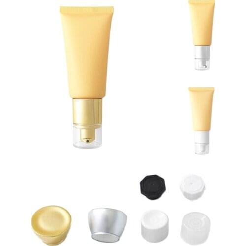 30/50pcs Gold White Airless Pump Cosmetic Hose Soft Tube 50g Frost Matte Yellow Concealer Cream Squeeze Soft Tubes Black Silver