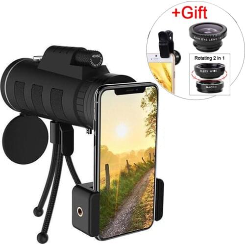 3in 1 Wide Angle Macro Fisheye Lens 40x Zoom Telescope Smartphone Kits Camera Lenses On The Mobile Phone For Iphone 7 8 Plus