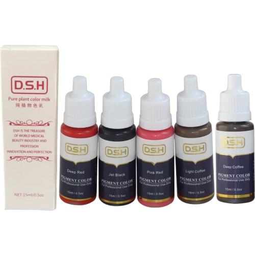 5Pcs Import Tattoo Ink Micro Pigment 1OZ For Permanent Makeup Eyebrow Eyeliner Lip Beauty Tools 15ML