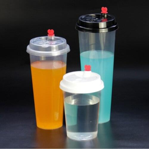 50pcs 380ml 520ml 700ml transparent disposable milk tea cup birthday party favors drinking coffee juice plastic cups