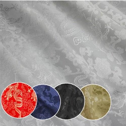 Fragrant crepe tangzhuang silk fabrics of high-grade Chinese wear heavy silk jacquard cloth dragon / 0.5 m
