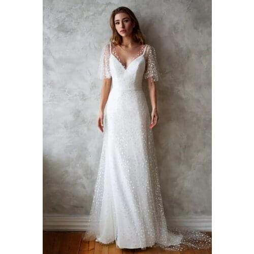 White Wedding Dresses A-Line Vestido De Noiva 2021 Elegant Dubai Arabic Bridal Gowns