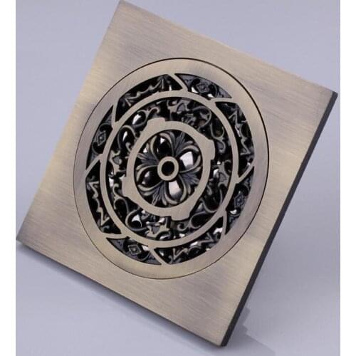 Free Shipping!! Copper Antique Deodorant Floor Drain Strainers Shower Room/Balcony Engineering Floor Drains Filter Covers Bronze