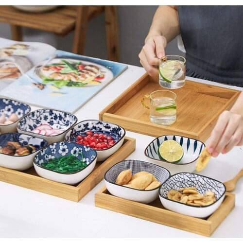 Japanese-style Seasoning Vinegar Dish Blue and White Color Household Mustard Seasoning Plate Kitchen Tableware Dinner Supply