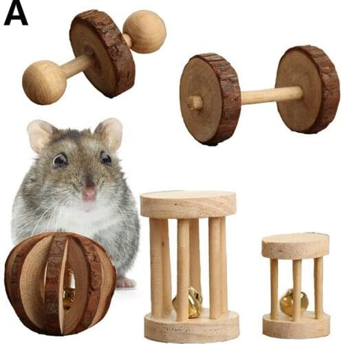 Wooden Guinea Pig Hamster Chinchilla Toys Seesaw Ladder House Small Animal Play Toys