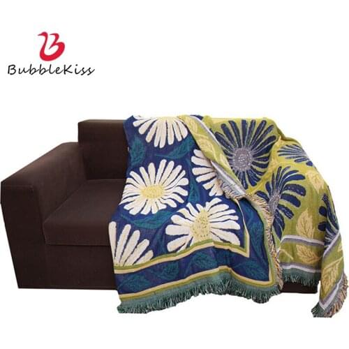 Bubble Kiss Blue Blanket Pure Cotton Double Sided Blankets For Beds Home Decor Sofa Cover Throw Blanket Office Nap Shawl Blanket
