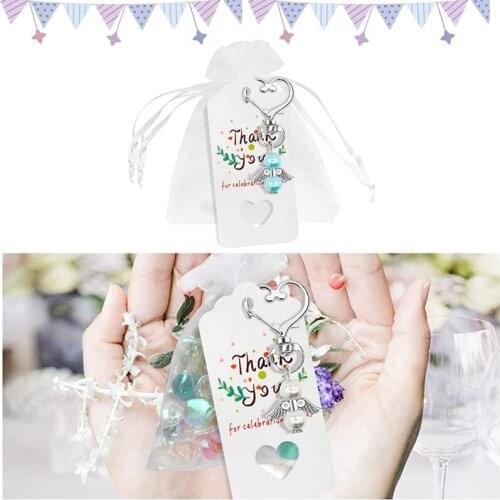 Guest Gifts Christening Wedding Favours Communion Guardian Angel + 28 Organza Bags + 28 Kraft Paper Gift Tags Wedding