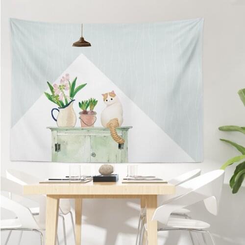 Cat Tapestry Witchcraft Tarot Tapestry Bohemian Style Decoration Home Decoration Hippie Mattress Girls Dorm Room Decor Tapiz