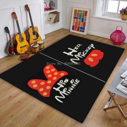 Mickey Minnie Mouse Rug Cartoon Kids Playmat Door Mat Floor Carpet Living Room Anti-Slip Donald Duck Daisy Doormat Home Decor
