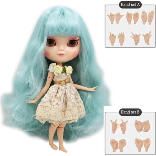 ICY DBS DOLL Small breast azone body fortune days 280BL40066005 blue hair with bangs 30cm with hand set