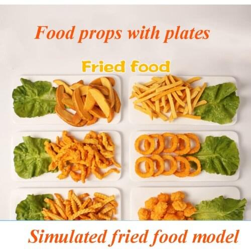 Dummy Fried food model simulation snack sample egg tart model French fries model fake chicken rice potato chips prop