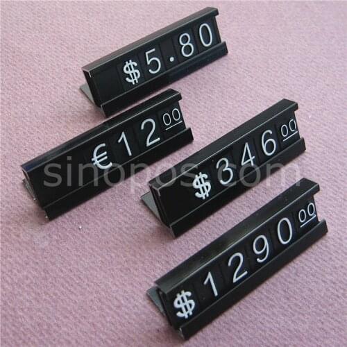 Desktop Metal Base Combined Price Tags, camera mobile phone assembly arabic numerals signs label window counter display stands