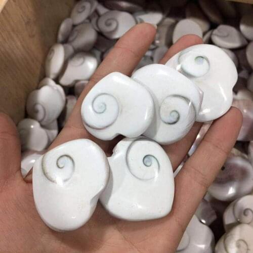 Natural Shell heart shaped quartz minerals gemstone fossil loving healing stones reiki fish tank decoration