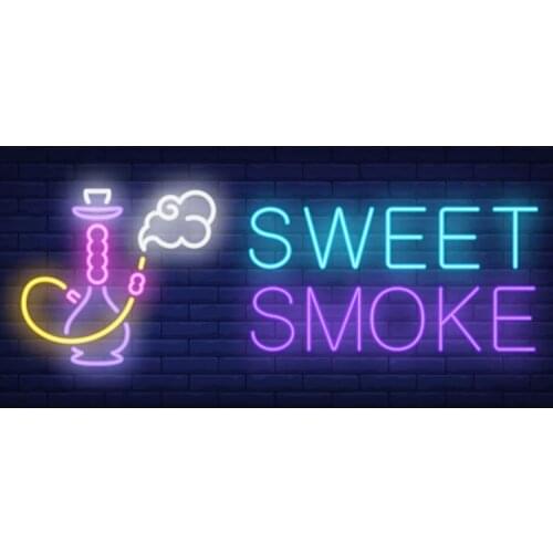 Neon Sign For Sweet Smoke Here Hookah LOGO glass Tube club Lamps resterant light Crown Roya Sign Neon Signs For Home Night Bar