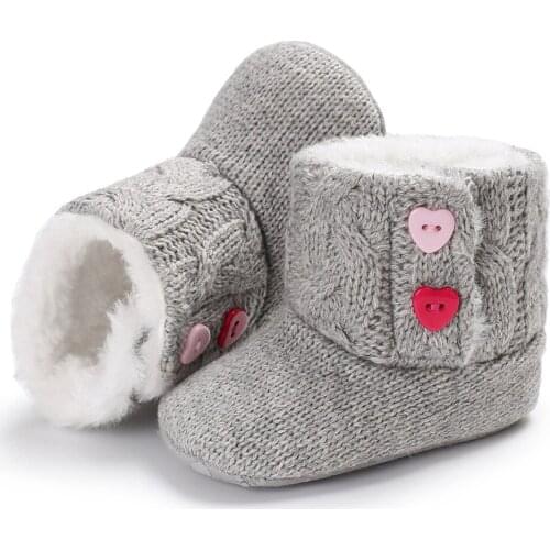 New Winter Warm Baby Girl Boy Snow Boots Knit Woolen Booties Infant Babies Toddler Lovely Cartoon Newborn Crib Shoes 0-18M