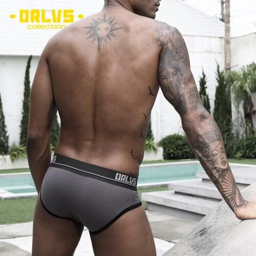 ORLVS Brand Mens Sexy Underwear Briefs Fashion Cotton Comfortable Underpants Lingerie Male Panties Calzoncillo Hombre OR188