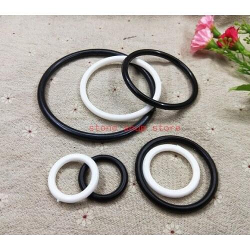 20pcs White/black Plastic O Ring Inner Dia.2-7.5cm Apparel Garments Shoes Backpack Outdoor Bag Parts DIY Accessory