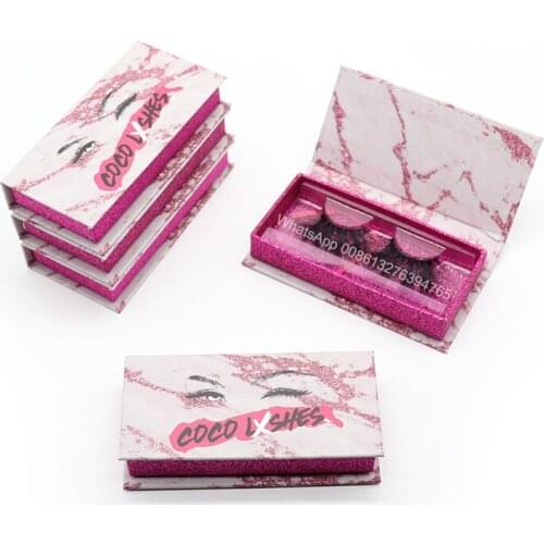 Pink Marble 25mm Rectangular Eyelashes Empty Box Mink Lashes 3D Mink Eyelashes 100% Cruelty Free Lashes Custom Lashbox Packing