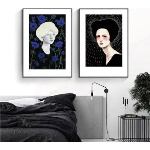 Nordic Fresh Minimalist Art Beauty Girls Posters And Prints Figure Wall Art Canvas Paintings Pictures for Living Room Home Decor