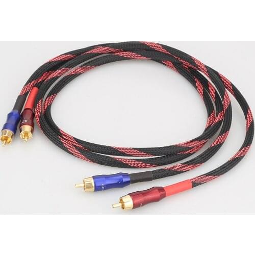 A53+XW50 Audiocrast Stereo Pair RCA Cable High-performance Premium Hi-Fi Audio 2rca to 2rca cable
