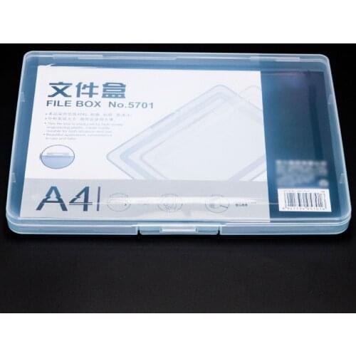 A4 Ultra-thin Portable Transparent File Box, Travel Journal Document Test Paper Storage Box Office Archive File Storage Box